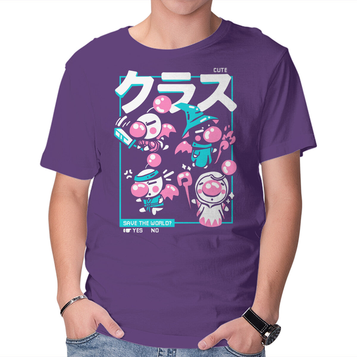 Unisex Crew Neck T-Shirt Final Hero Graphic Short Sleeve Casual Tee S