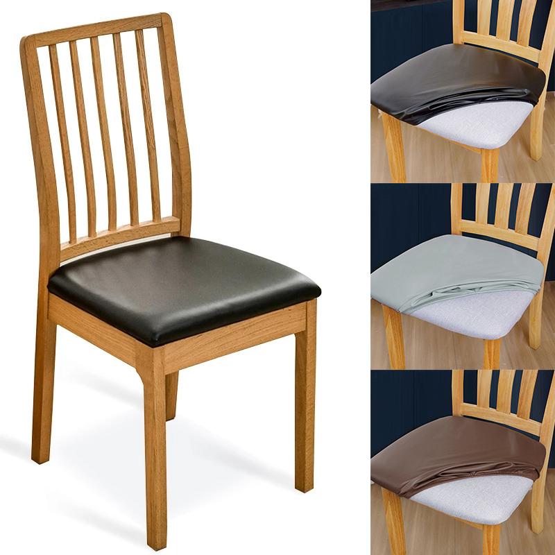 1PC PU Leather Dining Soft Cushion Chair Covers Restaurant Chair Covers Hotel Chair Cushion Covers Removable Suit for 36-48cm