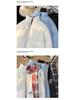 Unisex Black Plaid Patchwork Cotton Jacket – Warm Stand Collar Winter Outerwear