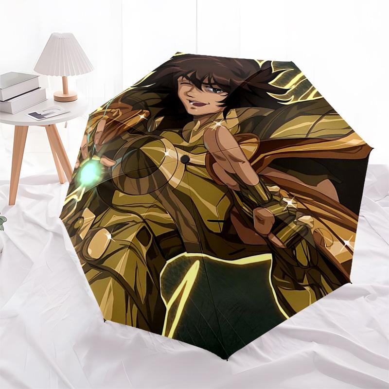 

1pc Golden Armor Warrior Auto Open Umbrella, Portable Folding Design with 8-Bone Iron Frame, Outdoor Gift for Fans, Travelers, Daily Use.T025