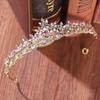 Tuan Ming Korean Bridal Headdress: Alloy Rhinestone Leaf Crown Wedding Hair Accessory