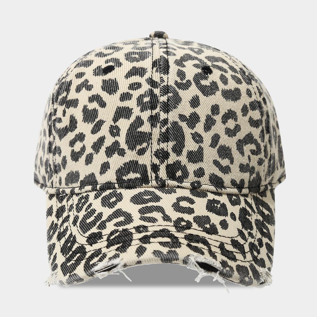 Leopard Print Baseball Cap Y2K Baddie Style Unisex Hat for Women and Men Adjustable Curved Brim Retro Street Fashion Cap