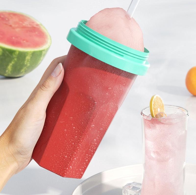 Practical Slushies Maker with Detachable Lid for Beverages Travel Friendly Squeeze Ice Slush Cup For Cold Drink Use