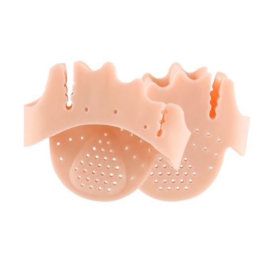 1 Pair 5 Hole Toe Separator, Thickened Elastic Forefoot Cushion Pad for Overlapping Toes, Breathable Bunion Corrector for Women