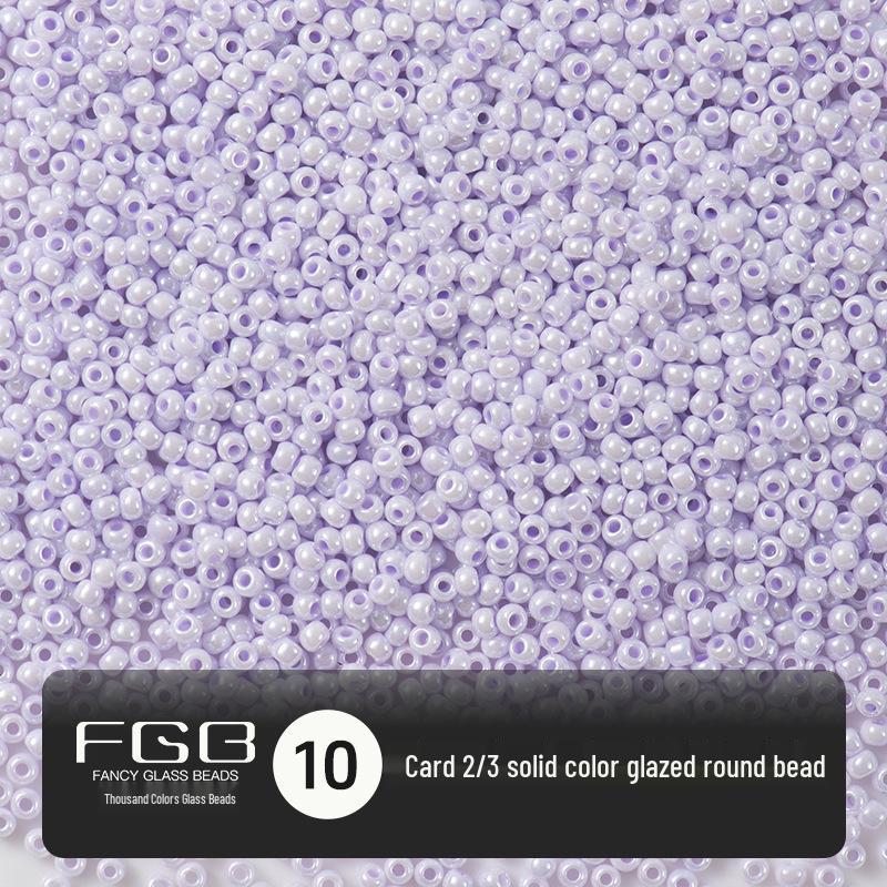 Thousand Color Glass Seed Beads 2/3mm - Solid Enamelled Round Beads for DIY Crafts, Handmade Uniform Cream String Beads.