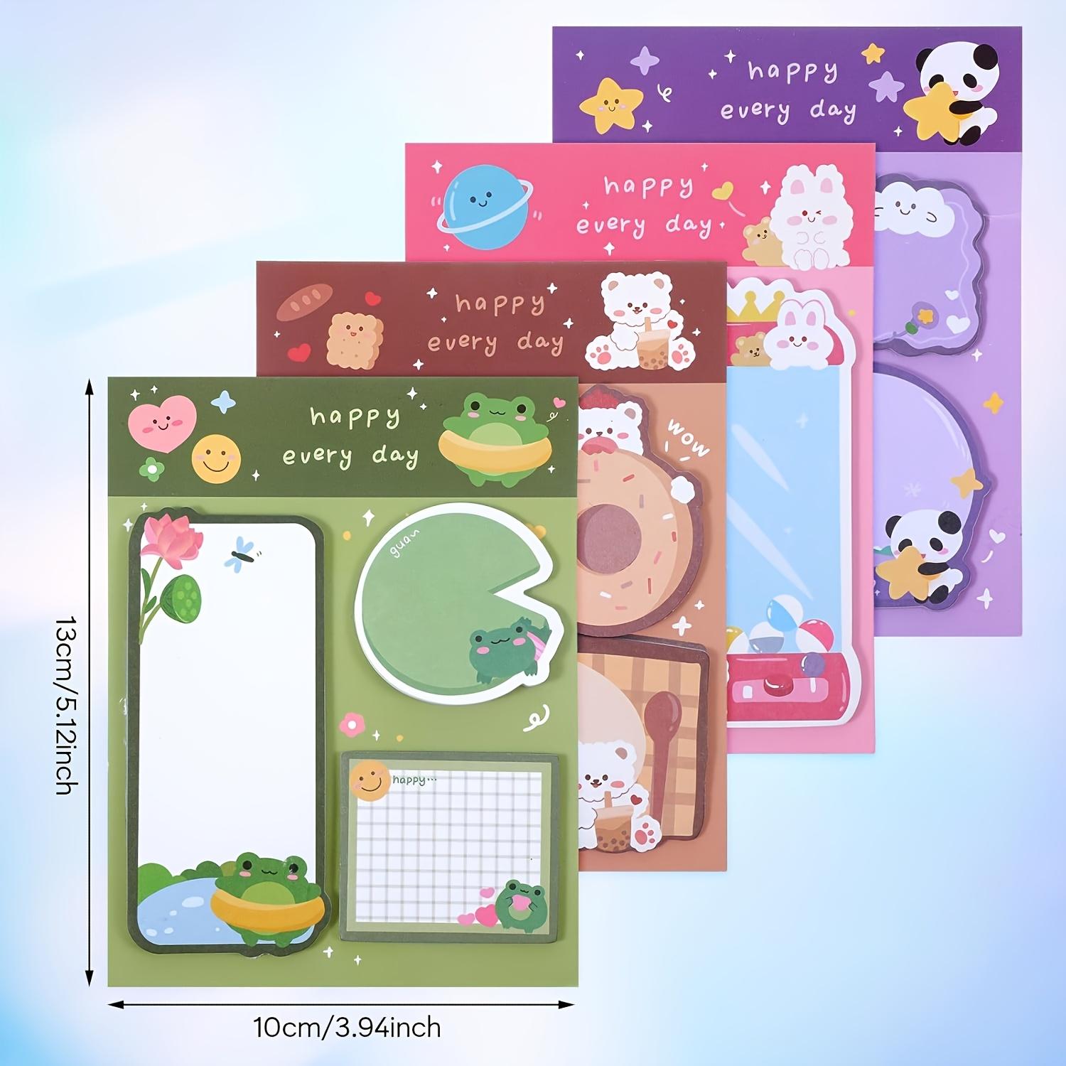 4 Packs Cute Cartoon Animal Sticky Notes Set 240 Sheets Self Adhesive Memo Pads 4 packs