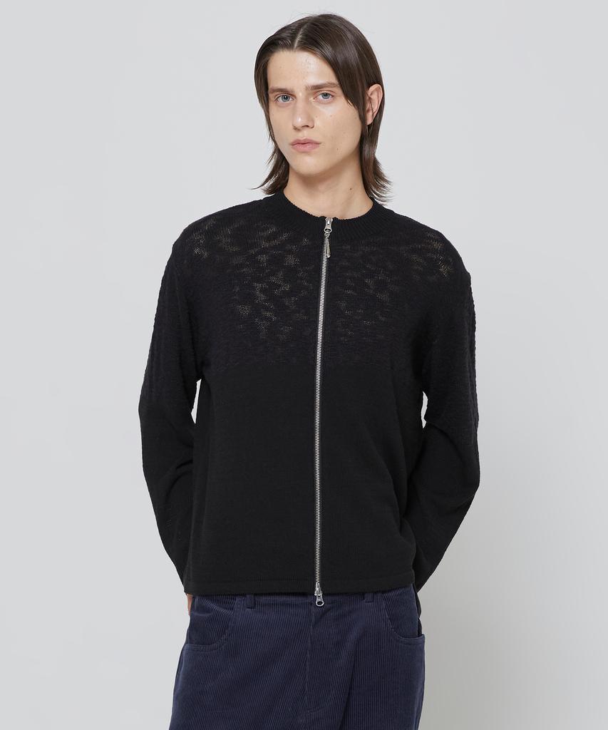 MILLO ARCHIVE Claire Knit Crewneck Zip-Up [Black]
