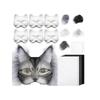 Bastelpapier-Therian-Masken Weiße Katzenmasken Leere Bastel-Halloween-Masken Tier-Halbmasken Maskenball Cosplay Party Weihnachtsgeschenke