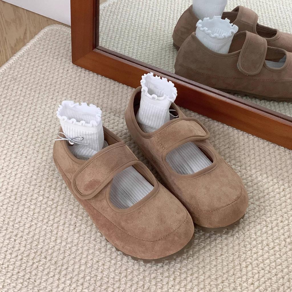 Velcro Mary Jane Single Shoes Women's Spring New Soft-soled Pregnant Women's Non-slip Shoes Doudou Shoes