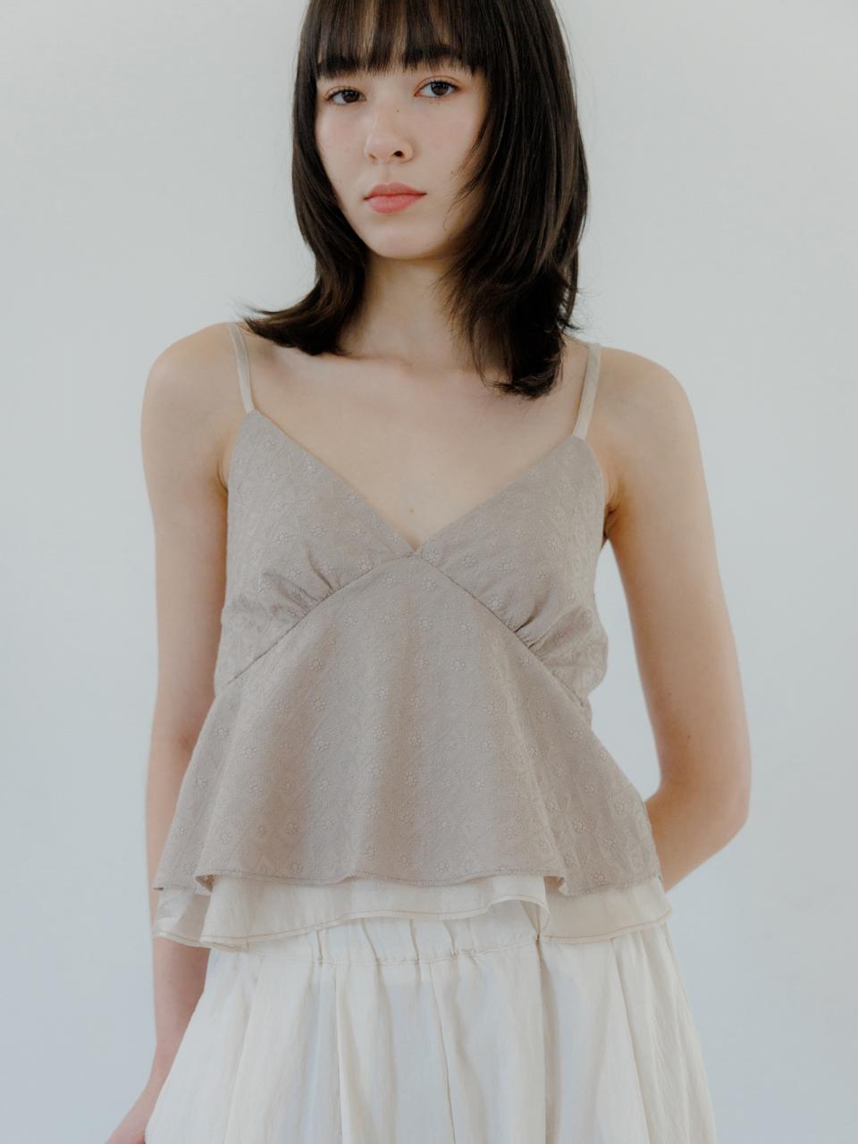 Eight Days A Week Lace Tie Bustier Beige Ad520 Free