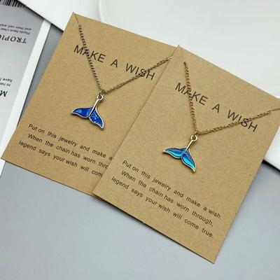 Neue Design Tier Frauen Halskette Mode Whale Tail Fisch Nautischen Charme Meerjungfrau Schwänze Halsketten Schmuck Geschenk Kragen Halskette
