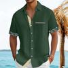 Men's Vintage Button Down Bowling Shirts Short Sleeve Summer Beach Shirt