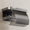 Gray Toilet Paper Holder with shelf Aluminum Black Tissue Paper Holder Milk Cream Paper Roll Holder With Phone Storage Shelf