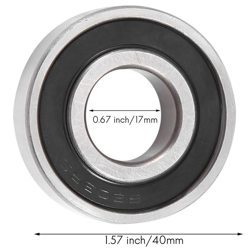 The New 20PCS 6203-RS Ball Bearing Kit - Bearing Steel And Double Rubber Sealed Miniature Deep Groove Ball Bearing Kit Set (17X4
