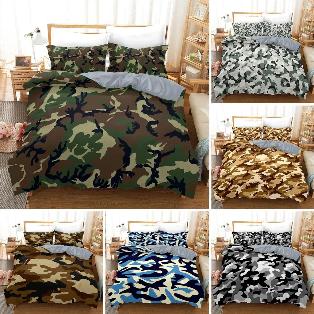 Camo Tarnmuster Konzept Tarnung Bequem Bettbezug Kissenbezug Bettwäscheset Kinderzimmer Dekoration Heimtextil