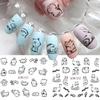 12 Designs Schwarze Katze Nagel Wasser Aufkleber Niedliche Kawaii Cartoon Nagelkunst Abziehbilder Wasserzeichen Transfer Slider Maniküre Dekorationen