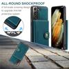 For Samsung Galaxy S22+ 5G Case JEEHOOD J01 Retro Leather Phone Back Cover with Detachable Magnetic Card Holder