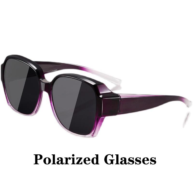 Fashion Round Polarized Sunglasses Cover Over Myopia Prescription Glasses Portable Men Women Vintage Fishing Driving Eyewear