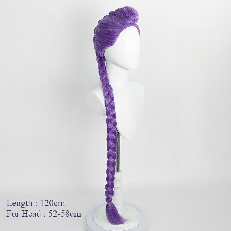 Kids Girls Anime Singer Cosplay Wig Rumi Purple Long Hair Heat Resistant Synthetic Wigs Carnival Props