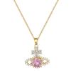 Flower Planet Full Diamond Light Luxury Temperament Gorgeous Full Diamond Necklace Women'S Versatile Clavicle Chain Titanium Steel Chain