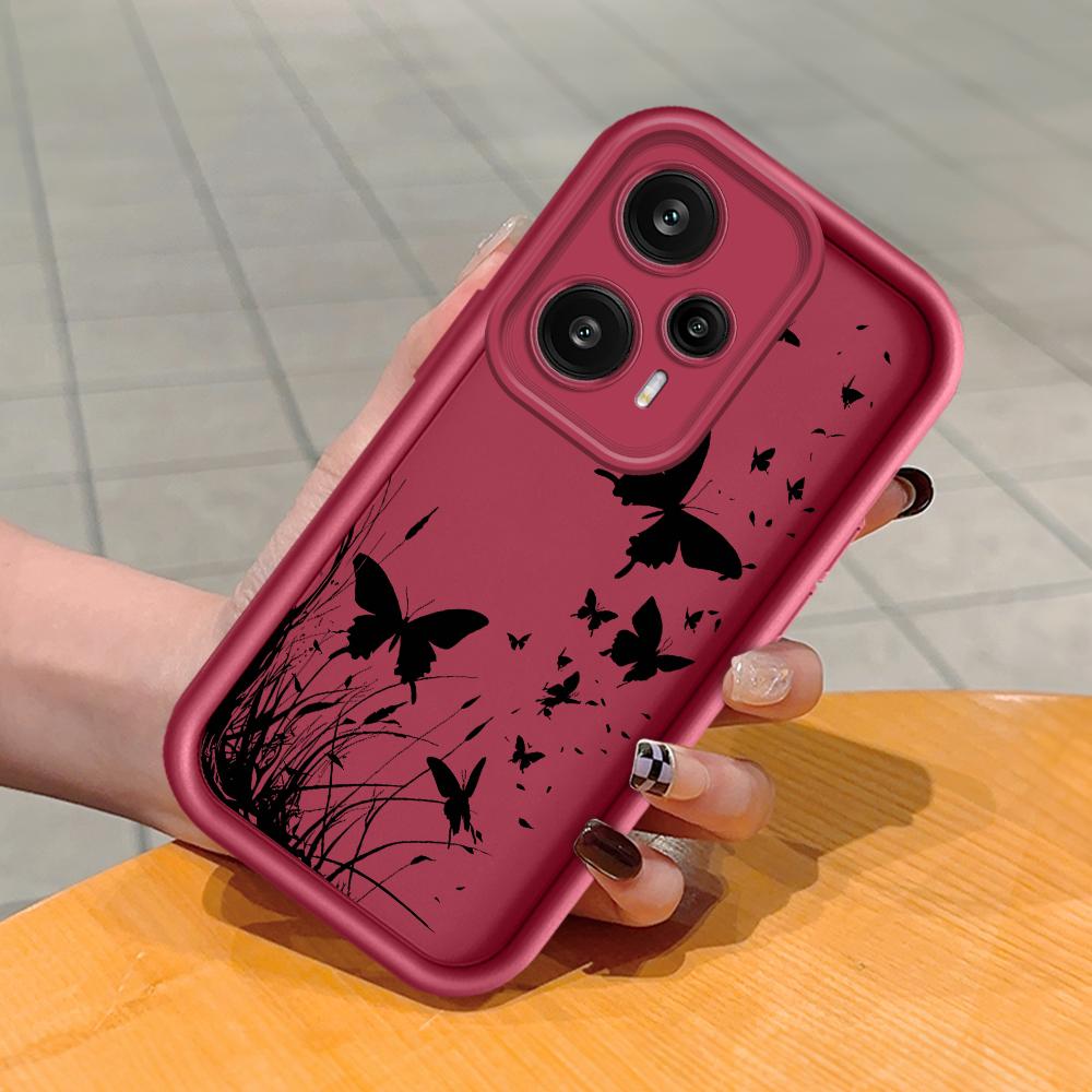 Soft Silicone Square Ladder Printing Pattern Phone Casing Full Cover Camera Shockproof Protection Rubber Case for Xiaomi Redmi