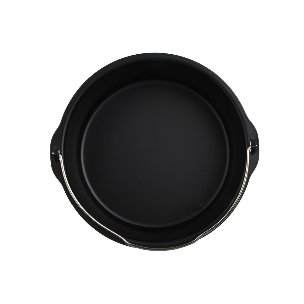 Sleek Black Carbon Steel Pan for 678Inch Round Cake for Air Fryer