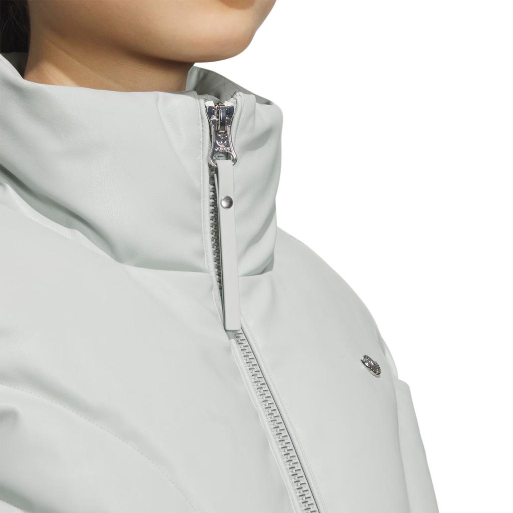 adidas Originals Solid Color Brand Logo Pattern Stand Collar Sports Warm Jacket Down Coat Women Jackets Silver-Gray JD3791