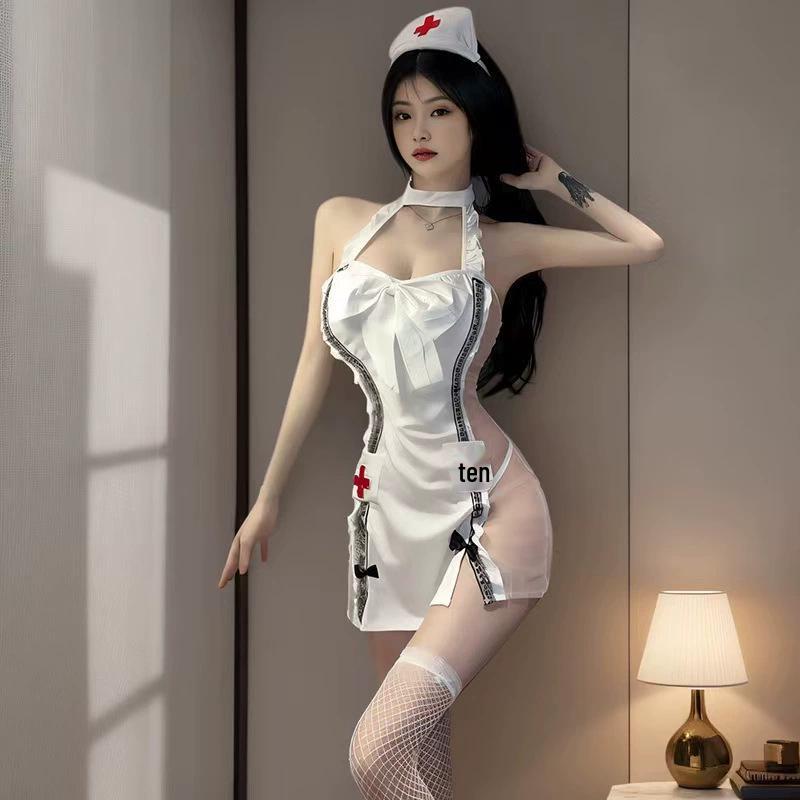 Pure Desire Cute Nurse Lingerie Set – Sexy Bodycon Skirt & Pajamas for Women