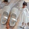 Girls Sandals Sparkling Hollowed-Out Princess Shoes for Kids 2025 Summer New Flat Shoes Mesh Toddlers Breathable Ins