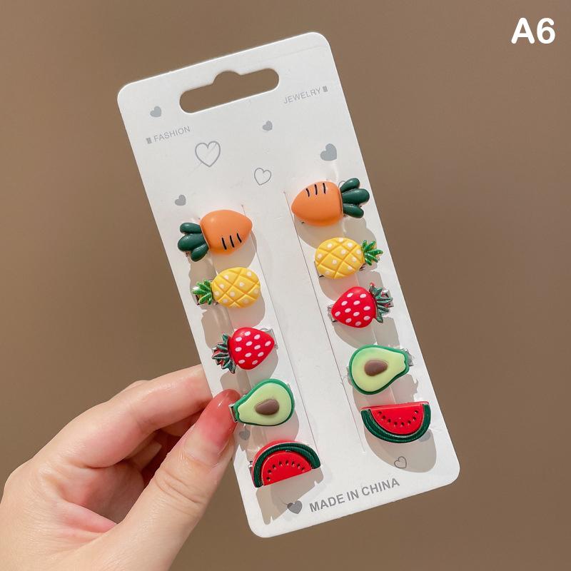 

10 шт., детская маленькая акриловая заколка для волос для девочек, милая летняя детская мини-заколка для волос, цветная заколка для детского головного убора, заколка для челки