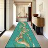 Retro Abstract Style Green Soft Long Corridor Carpet Luxury Machine Washable Runner Rug Foldable Decoration Home Passageway Mat