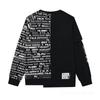 Fila Large Logo Irregular Letter Print Crew Neck Long Sleeve Sweatshirt Men Sweatshirt Black F11M233204F-BK