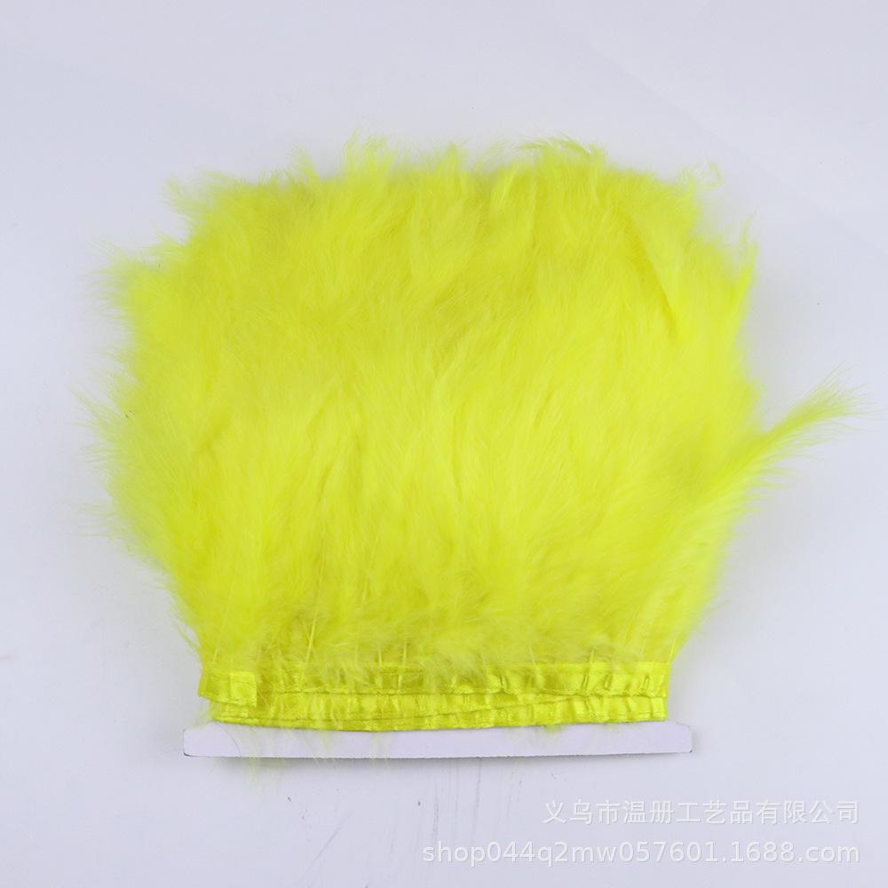 10-15Cm Pointed Tail Flannel Edge Wedding Home Arrangement Turkey Feather Cloth Belt Diy Dress Skirt Accessories