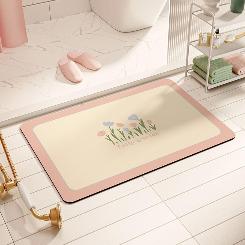 Small Fresh Diatom Mud Soft Ground Paving Anti-Skid Pad Anti-Drop Floor Sticker Small Size Bathroom Absorbent Floor Mat Foot Pad