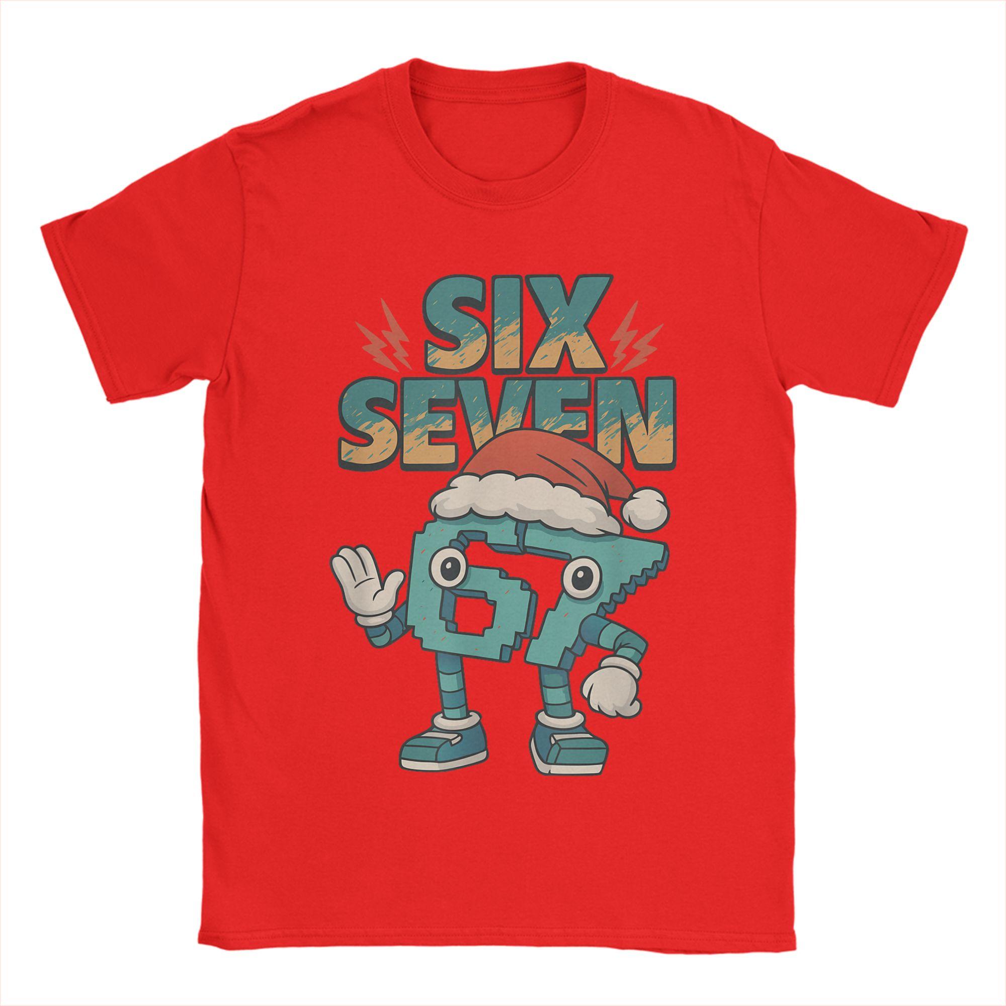 

Unisex Funny Kids Meme 67 Six Seven Italian Brainrot Christmas T Shirt Pure Cotton Clothing Short Sleeve O Neck Tees TShirts S