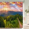 3D Printed Natural Mountains Forest Landscape Shower Curtain Polyester Fabric Waterproof Bathroom Curtains With Hooks 180*180