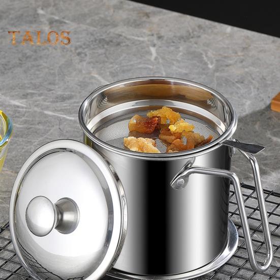 Bacon Grease Saver with Strainer 1.8L Large Capacity Bacon Grease Container Oil Filter Can Easy To Clean Thoughtful Gift