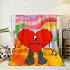 Rapper B-Bad B-Bunny Throw Soft Flannel Throw Blanket, Lightweight Breathable Summer Nap Blanket For Sofa Home Travel Cozy Decor