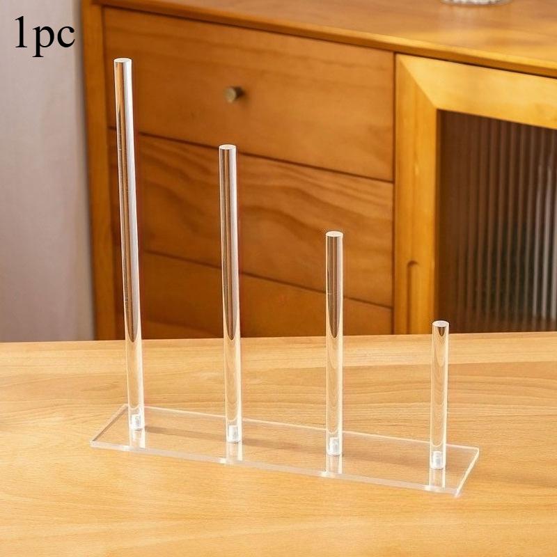 1pc Acrylic Hair Ribbon Organizer Multipurpose Jewelry Hair Loop Storage Rack Hair String Display Rack Transparent Headband Rack