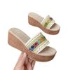 African colored webbing thick-soled slippers women's one-character muffin large size cool slippers lippers