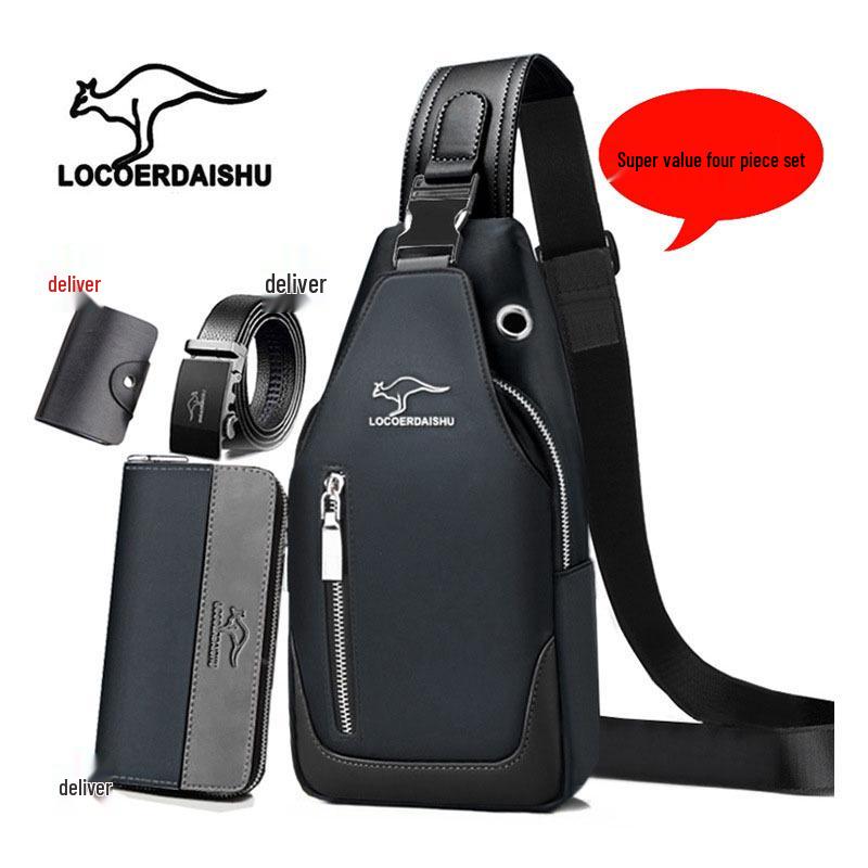Men's Waterproof Oxford Cloth Crossbody Chest Bag - Korean Style, Trendy, Wear-Resistant, Single Shoulder Bag