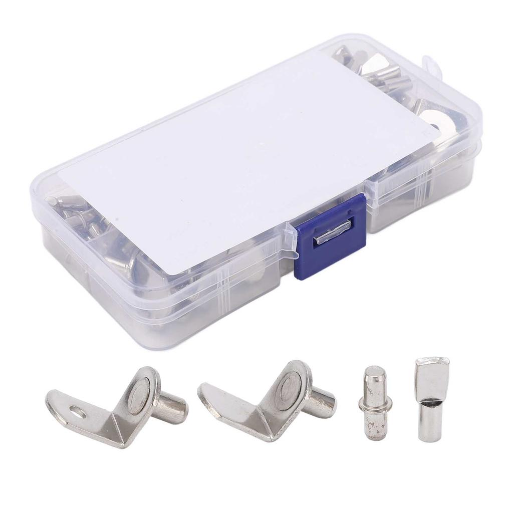 113Pcs 4 Styles Shelf Pins Kit Nickel Plated Shelf Support Pegs for RV Cabinet Bookshelf Display Cabinet Furniture