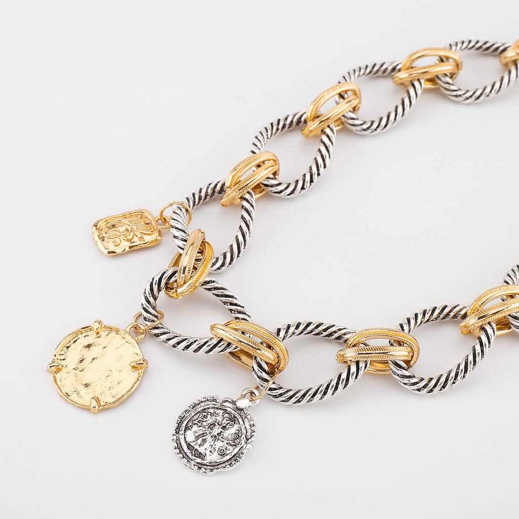 Chains Round Coin Pendant Necklace for Women Holiday Party Jewelry Holiday Gifts