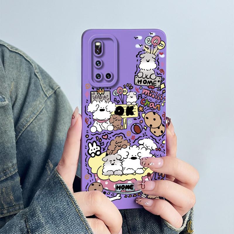 Soft Casing For Vivo V19 1933 Case Cute Astronaut Cartoon Pattern Liquid Silicone Shockproof Ultra-thin Protective Phone Case