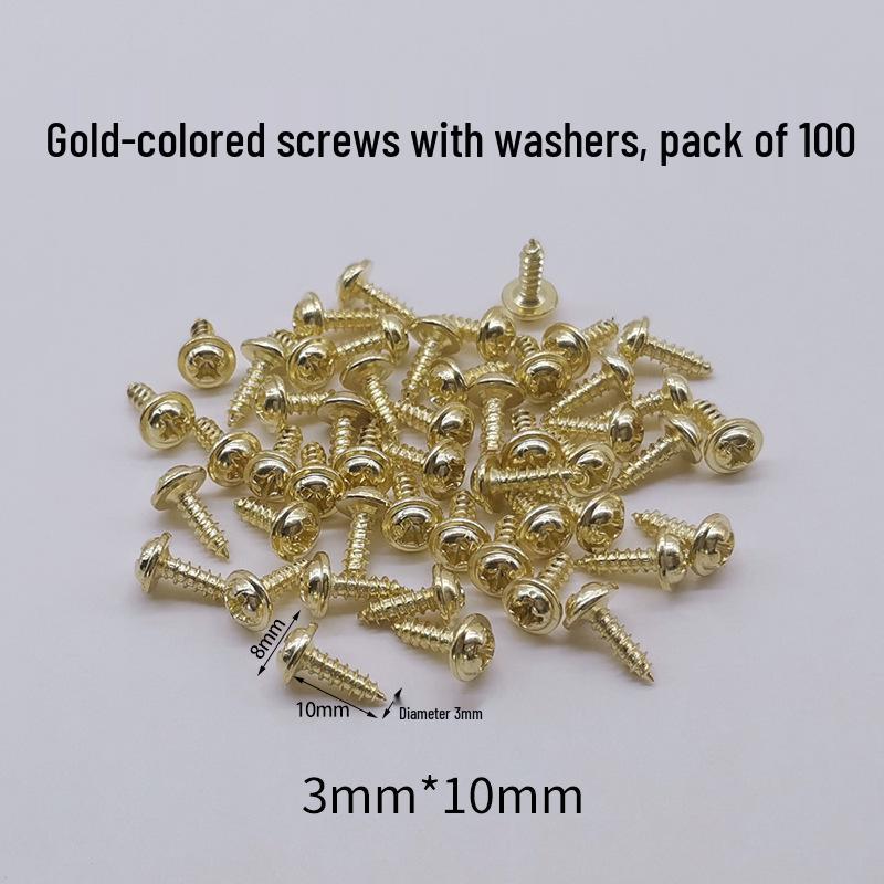 Golden, Silver, and Black Self-Tapping Wide Head Screws with Washers