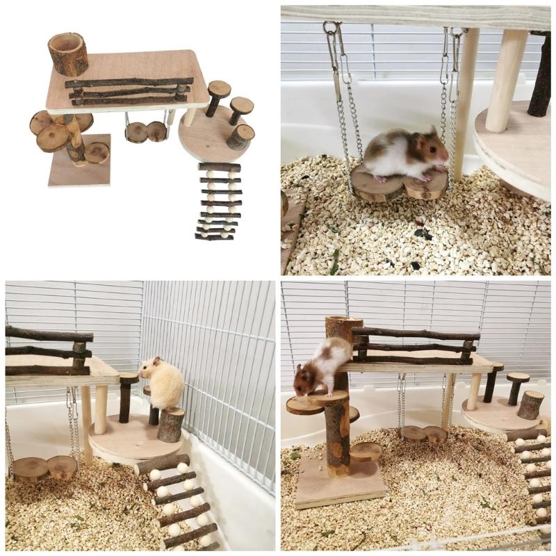 Small Pet Ladder for Hamster Cage Entertainment Jumping Platform Climbing Toy Multiple Playground Toy for Small Animals