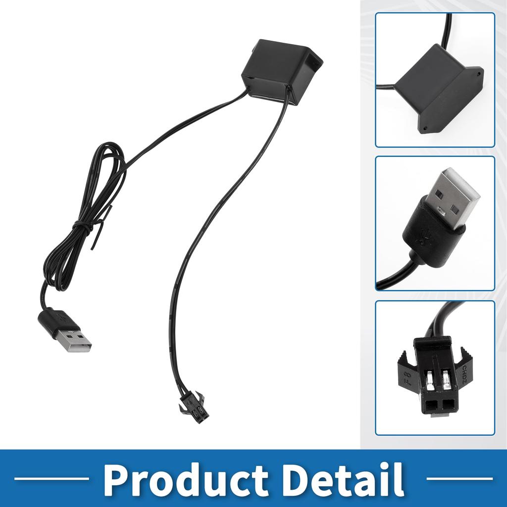 ABSOPRO 4m EL drátový kabel LED zářící řetězová světla Páskové osvětlení interiéru auta