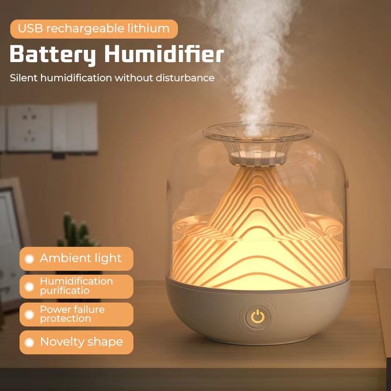 Portable wireless air humidifier rechargeable large capacity household aromatherapy essential oil mist landscape diffuser