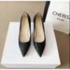 Fashion 2025Fine Heel Glass Shoes Spring New Pointy Head Shallow Mouth Glitter Set Foot Non-slip Wear Not Tired Foot Single Shoes