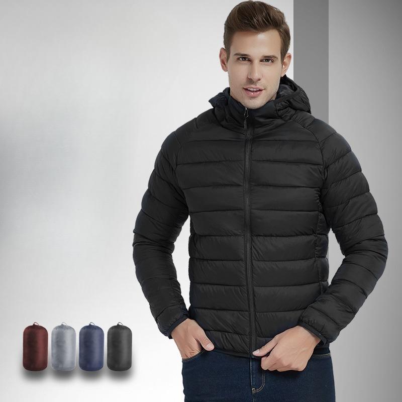 Cotton-padded Jacket Men's Winter Cotton-padded Jacket Stand-up Collar Hooded Padded Jacket Men's Lightweight Warm Jacket